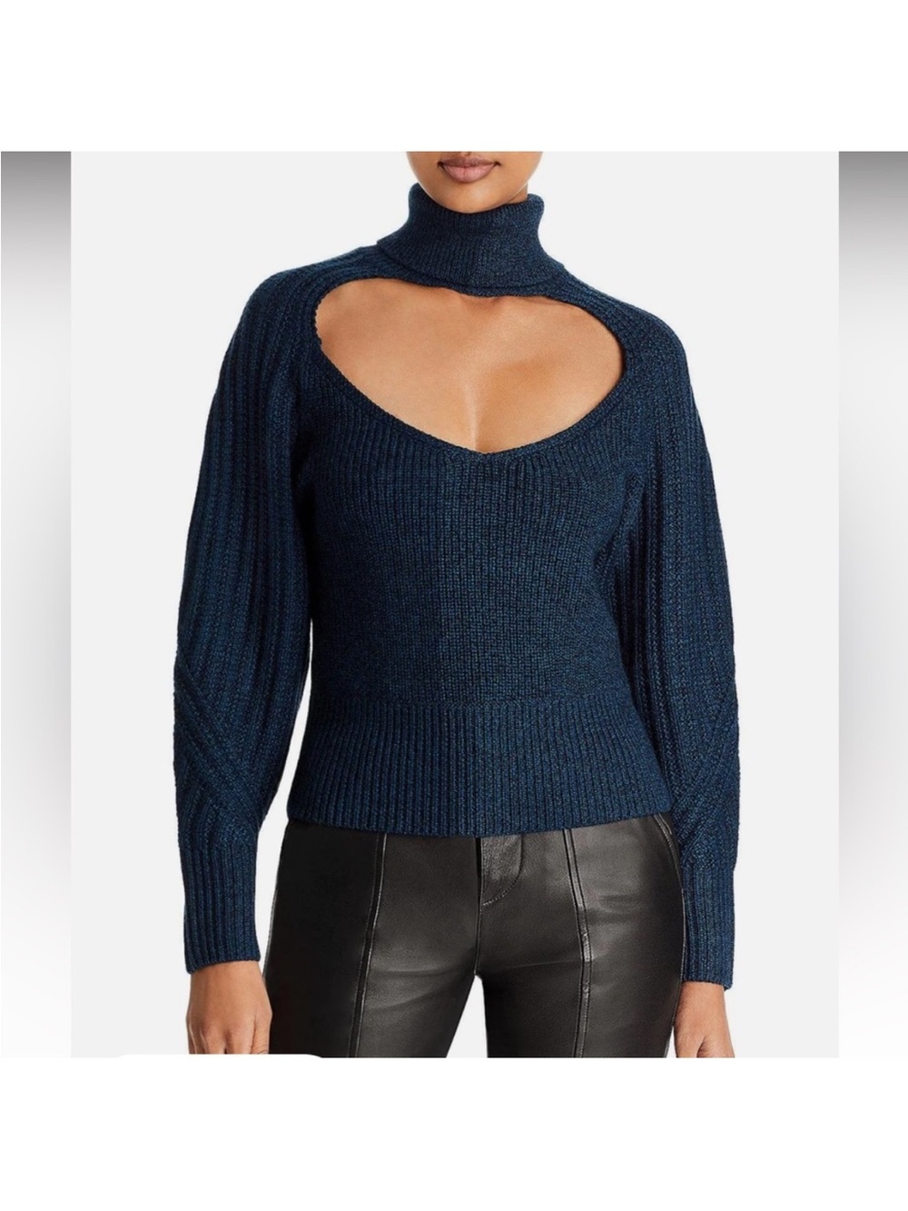 IRO Deep Teal Ribbed V-Neck Sweater